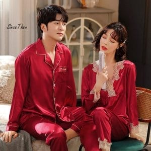 Đồ ngủ đôi đẹp làm quà cưới tại Since Then Part 1 11 Đồ ngủ đôi lụa dài tay - Since Then