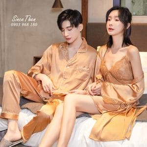 Pijama đôi vàng đồng cao cấp Phoenix