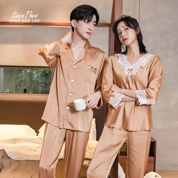 Pijama đôi lụa dài tay D0006 2 Do Ngu Doi Dai Tay D0006 2