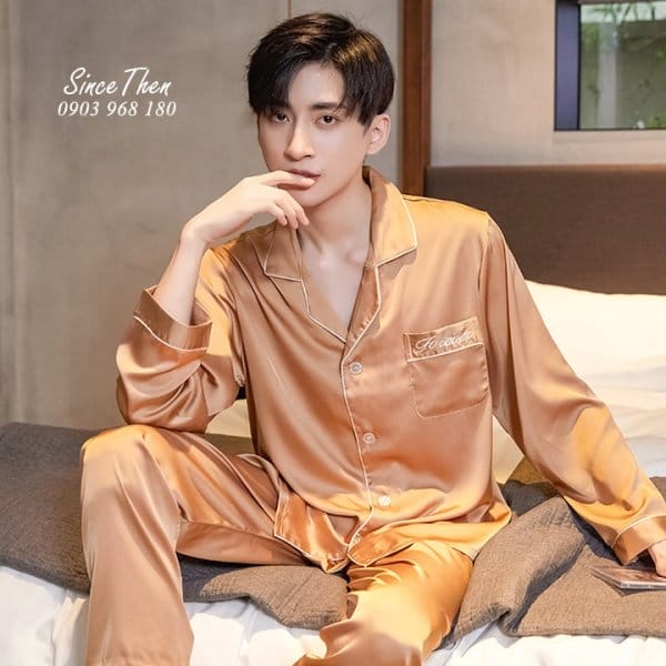 Pijama đôi lụa dài tay D0006 3 Pijama Nam D0006 2