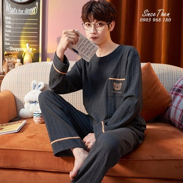 Pijama nam mặc nhà cotton D0052M 1 Do Ngu Nam Mac Nha D0052m