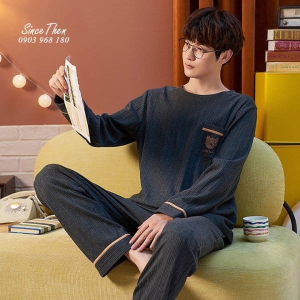 Pijama nam mặc nhà cotton D0052M 2 Pijama Nam Do Ngu D0052m