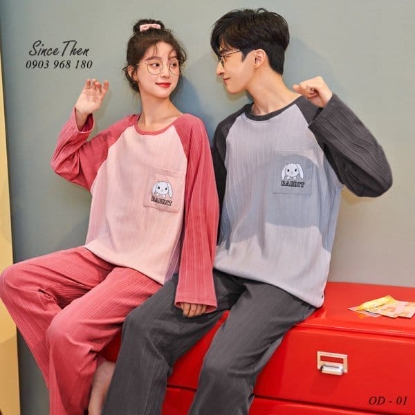 Đồ ngủ đôi chất cotton dài tay dễ thương nhưng vô cùng mềm mại
