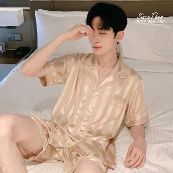 Pijama nam lụa ngắn tay D0066M 1 Do Pijama Nam