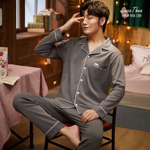 Pijama Nam Cotton Dai Tay D0035m