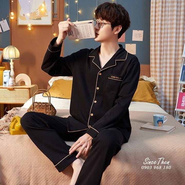 Đồ ngủ đôi cotton dài Octans 3 Do Ngu Nam