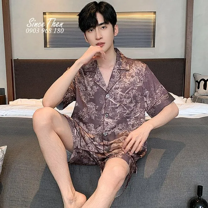 Bộ đồ ngủ nam Diego 3 bo pijama nam lua cao cap 1