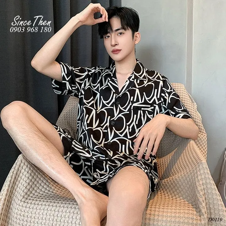 Bộ pijama lụa cộc tay nam Imelda